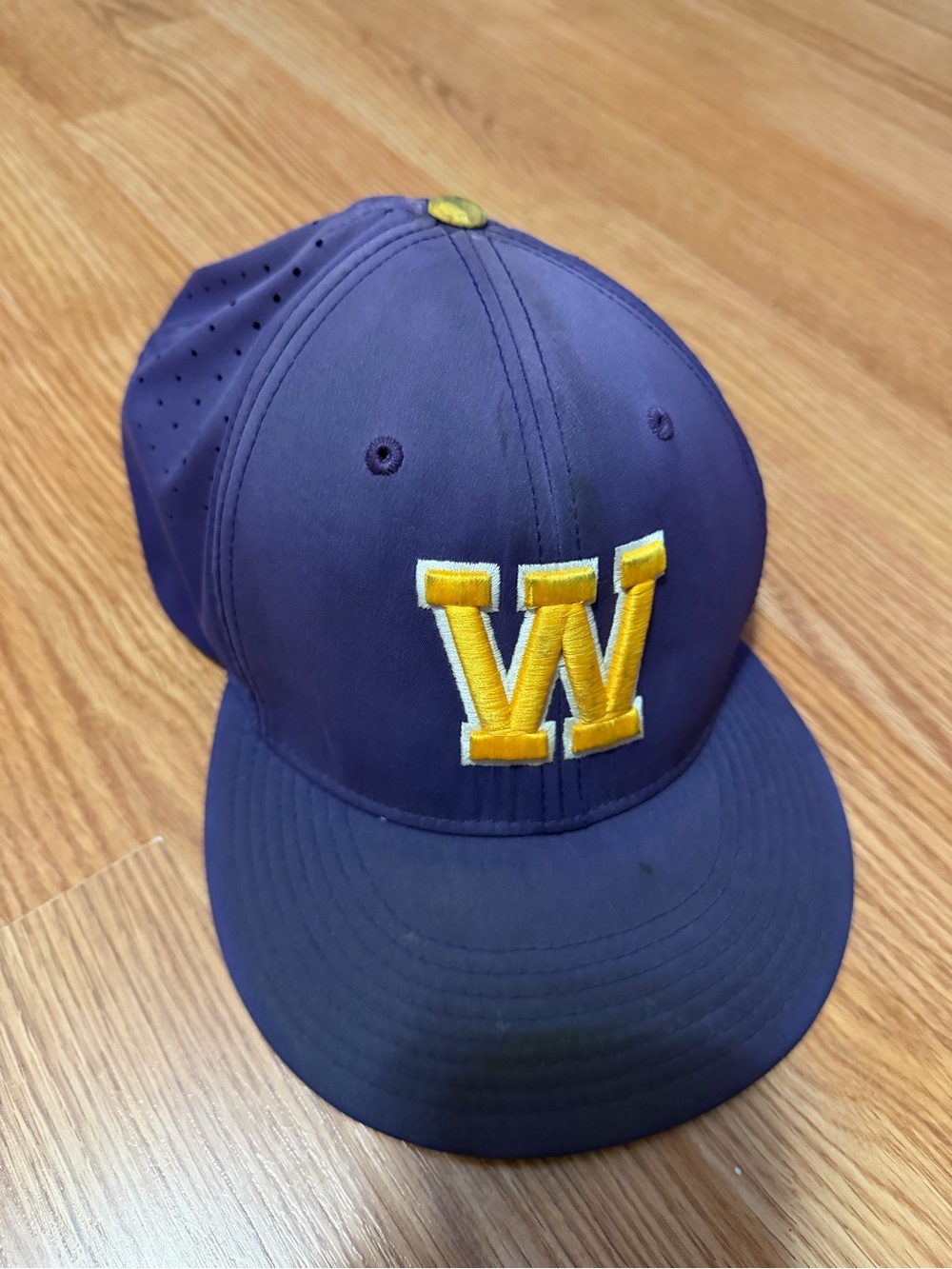 Men's Purple Baseball Cap with Yellow 'W' Patch